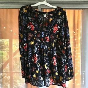Fall floral old navy blouse